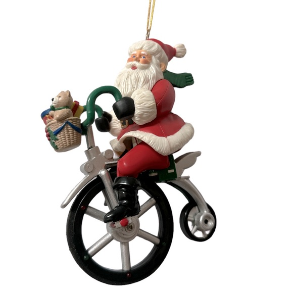 Vintage 90’s‎ cycling Santa ornament (does not move or play music) - Picture 1 of 5
